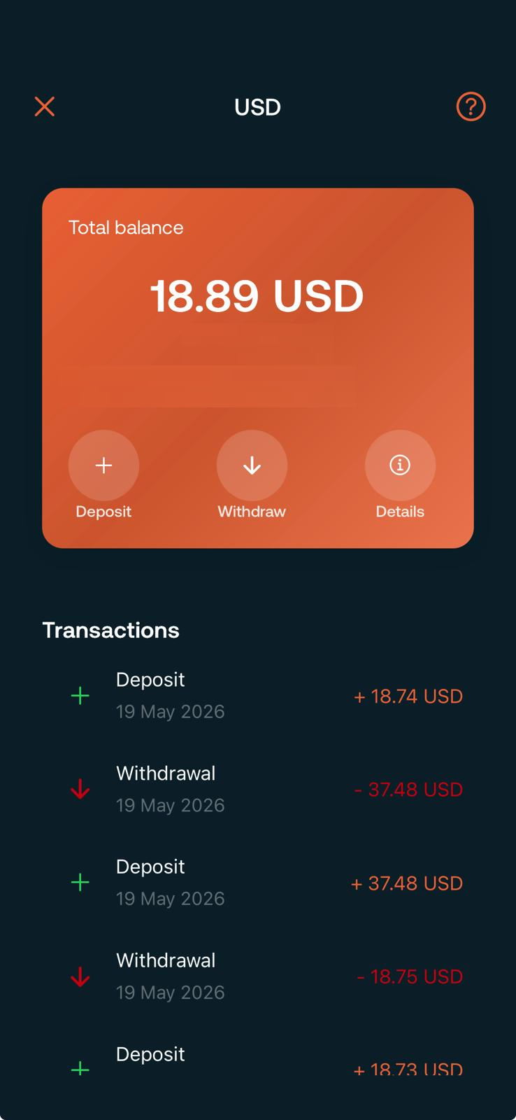 Digital dollar balance