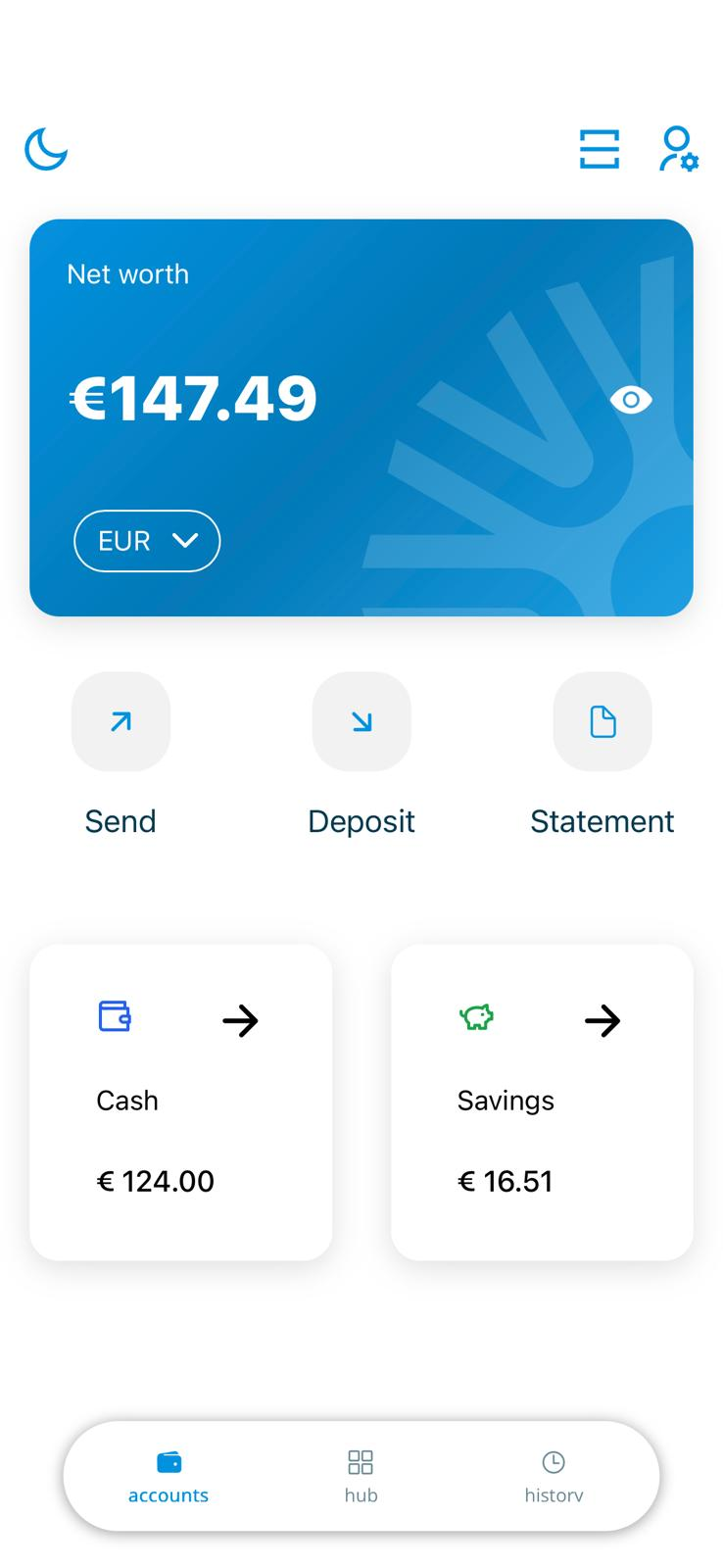 ebioro app — home screen