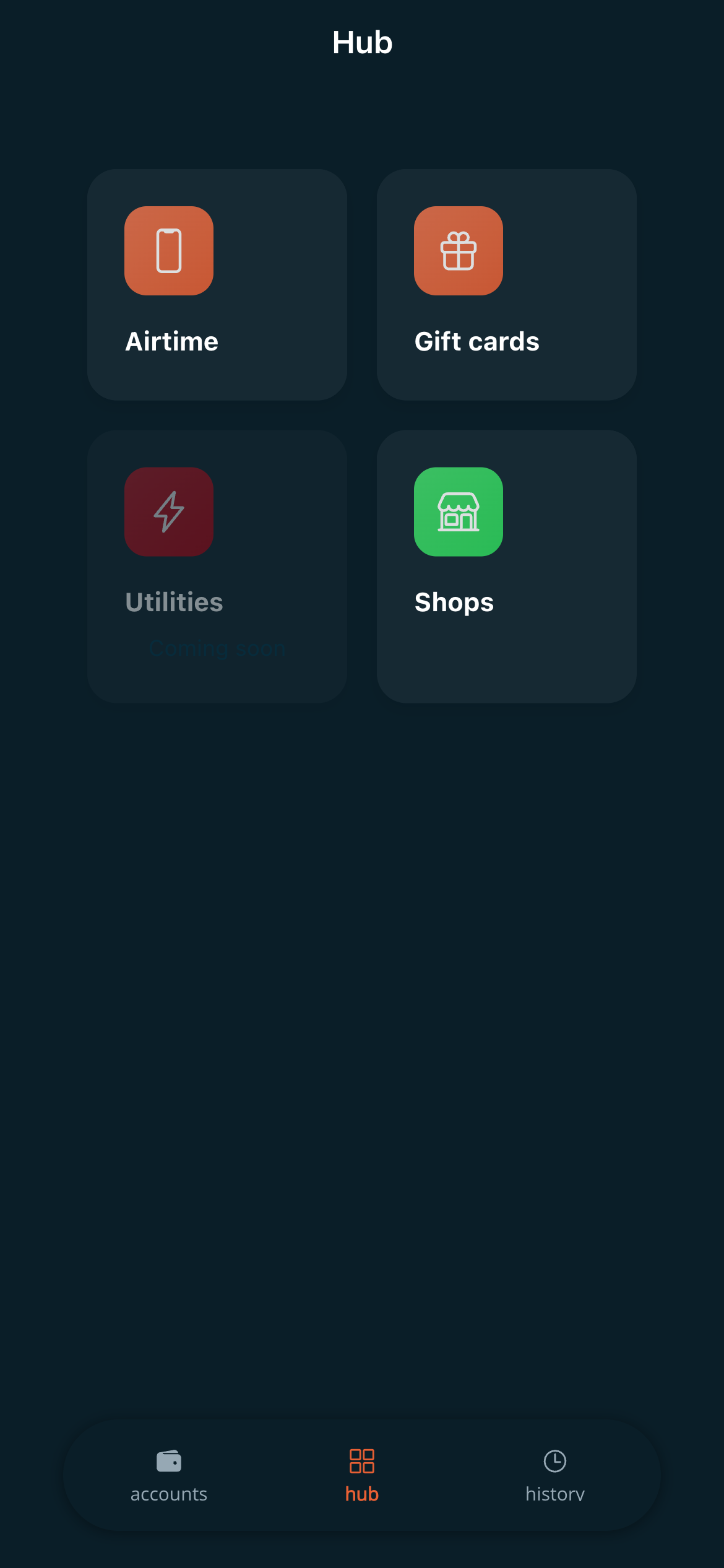 Top-ups and services in ebioro